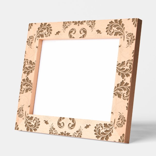 Paisley in Beige Aesthetic Modern Tan Brown Engraved Frames (Left)