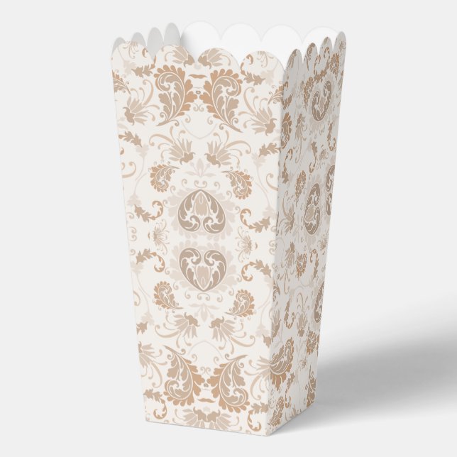 Paisley in Beige Aesthetic Modern Tan Brown Favor Boxes (Front)