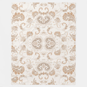 Paisley in Beige Aesthetic Modern Tan Brown Fleece Blanket