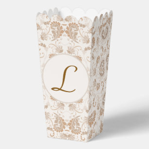 Paisley in Beige Aesthetic Modern Tan Brown Init. Favor Boxes