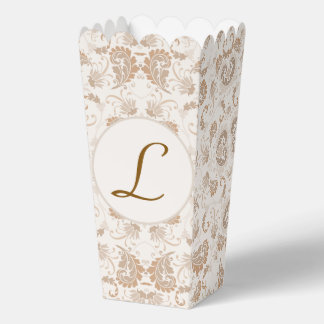 Paisley in Beige Aesthetic Modern Tan Brown Init. Favor Boxes