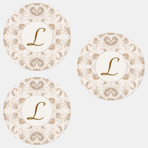 Paisley in Beige Aesthetic Modern Tan Brown Init. Labels