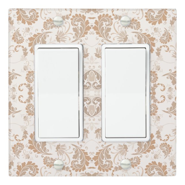 Paisley in Beige Aesthetic Modern Tan Brown Light Switch Cover (In Situ)