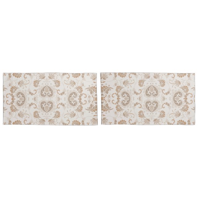 Paisley in Beige Aesthetic Modern Tan Brown Pillow Case (Back-Set)