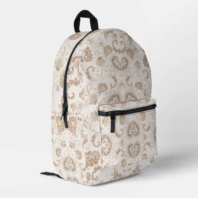 Paisley in Beige Aesthetic Modern Tan Brown Printed Backpack