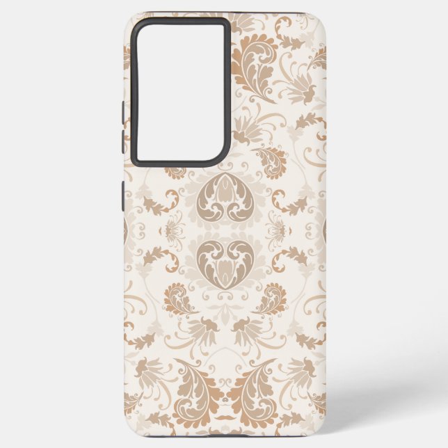 Paisley in Beige Aesthetic Modern Tan Brown Samsung Galaxy Case (Back)