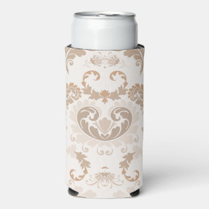 Paisley in Beige Aesthetic Modern Tan Brown Seltzer Can Cooler