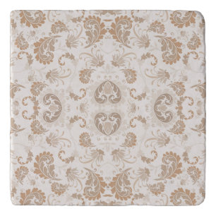 Paisley in Beige Aesthetic Modern Tan Brown Trivet