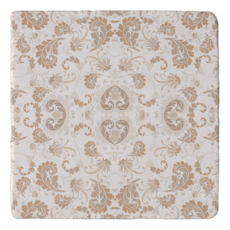 Paisley in Beige Aesthetic Modern Tan Brown Trivet