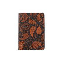 Paisley in Rust Passport Cover by Julie Everhart