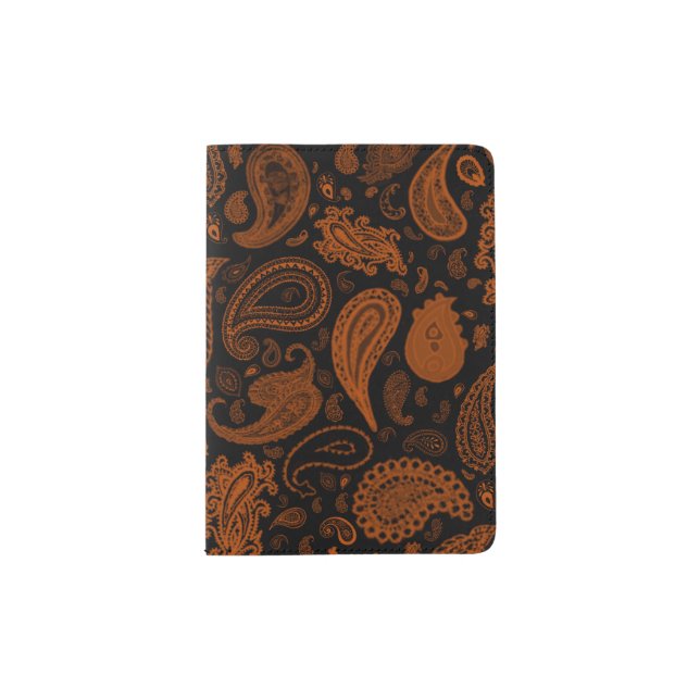 Paisley in Rust Passport Cover by Julie Everhart (Front)