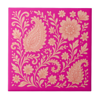 paisley india print design ceramic tile