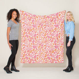 Paisley Jane pattern in pink and orange Fleece Blanket