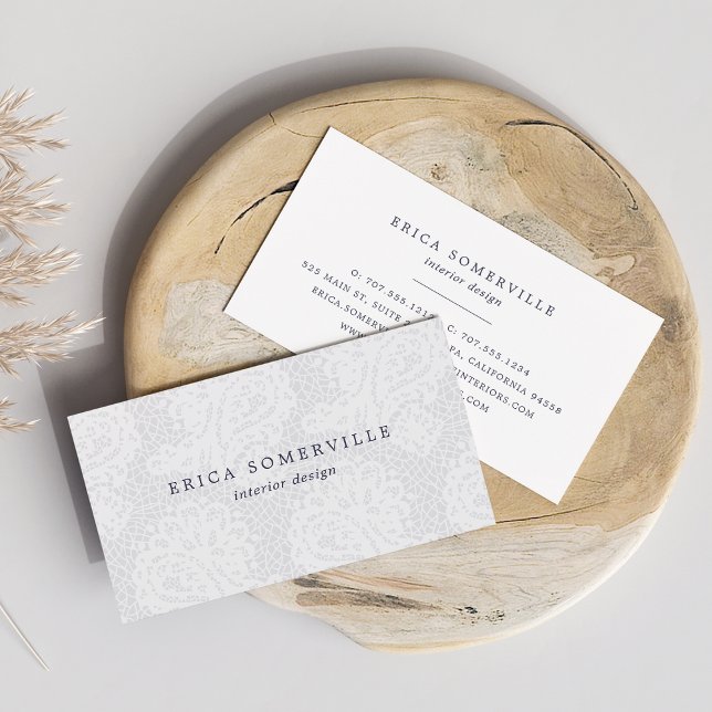 Paisley Lace Business Cards | Nimbus Grey (Creator Uploaded)