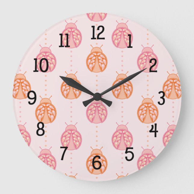 Paisley Ladybug Large Clock (Front)