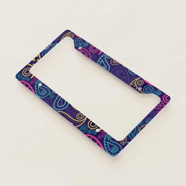 Paisley License Plate Frame (3/4)