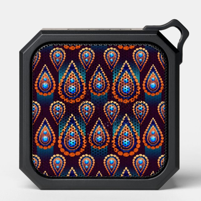 Paisley Like Colorful Jewel Pattern Bluetooth Speaker (Front)