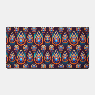Paisley Like Colorful Jewel Pattern Desk Mat