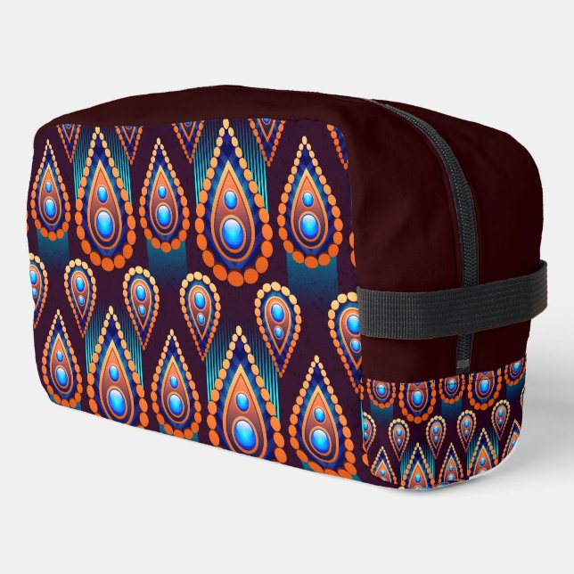 Paisley Like Colorful Jewel Pattern Dopp Kit (Left Corner)