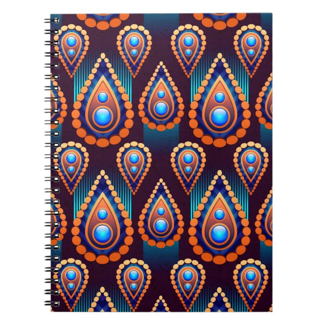 Paisley Like Colorful Jewel Pattern Notebook (Front)