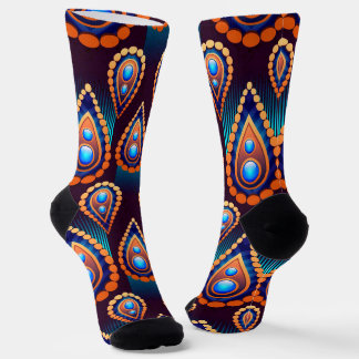 Paisley Like Colorful Jewel Pattern Socks