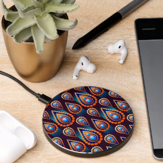 Paisley Like Colorful Jewel Pattern Wireless Charger