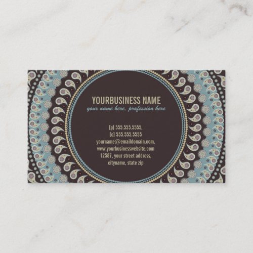 Paisley Mandala - decorative, spiritual Business Cards