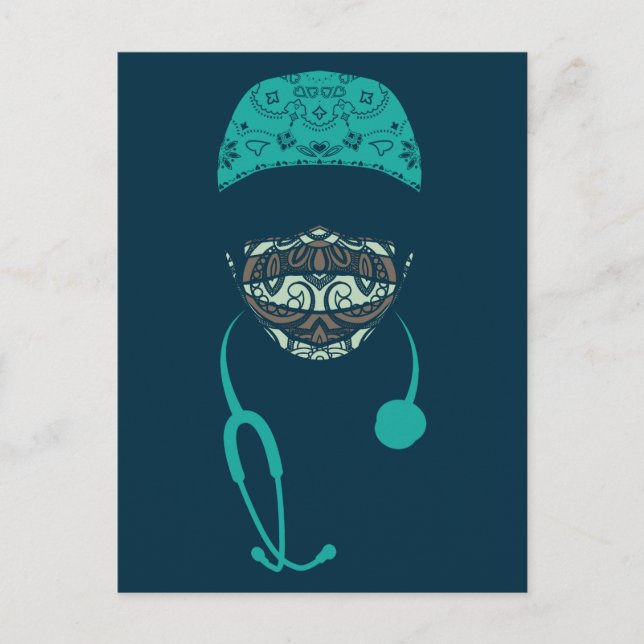 paisley med mask postcard (Front)