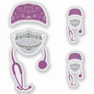 paisley med mask sticker