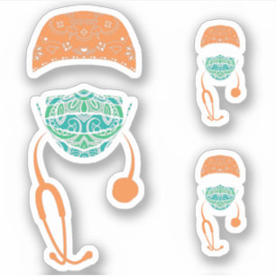 paisley med mask sticker