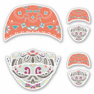 paisley med mask sticker