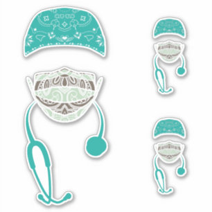paisley med mask sticker