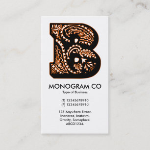 Paisley Monogram - B Business Card