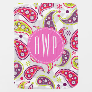Paisley Monogram Baby Blanket