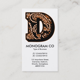 Paisley Monogram - D Business Card