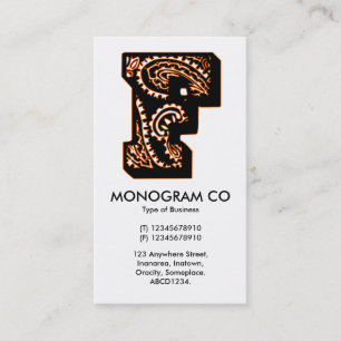 Paisley Monogram - F Business Card