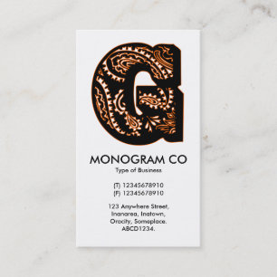 Paisley Monogram - G Business Card