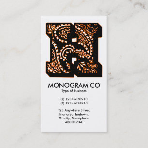 Paisley Monogram - H Business Card