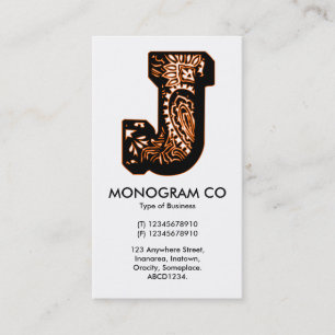 Paisley Monogram - J Business Card