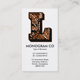 Paisley Monogram - L Business Card