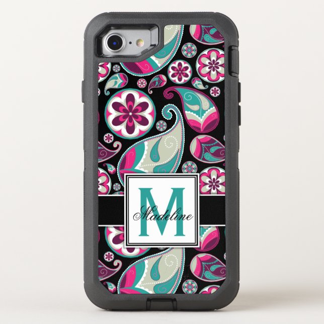 Paisley Monogram, Mobile Otterbox iPhone Case (Back)