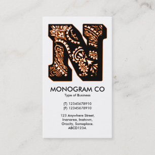 Paisley Monogram - N Business Card