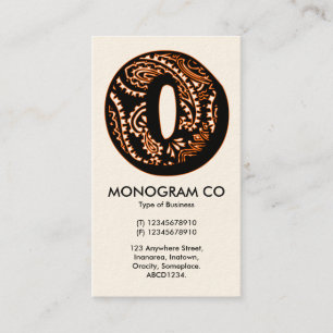 Paisley Monogram - O Business Card