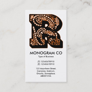 Paisley Monogram - R Business Card