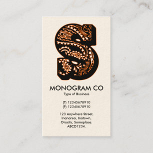 Paisley Monogram - S Business Card
