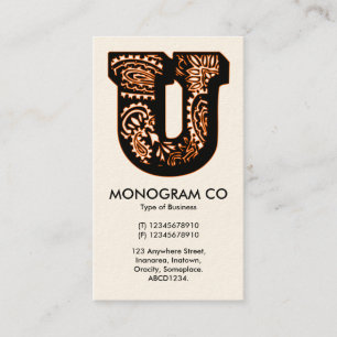 Paisley Monogram - U Business Card