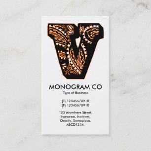 Paisley Monogram - V Business Card