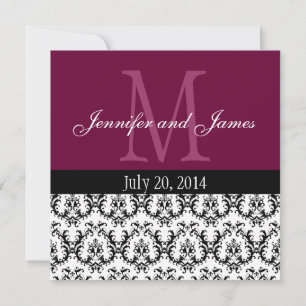Paisley Monogram Wedding Invitation Wine