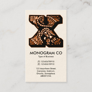 Paisley Monogram - X Business Card