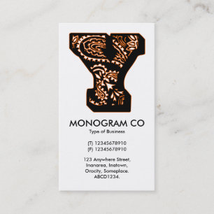 Paisley Monogram - Y Business Card